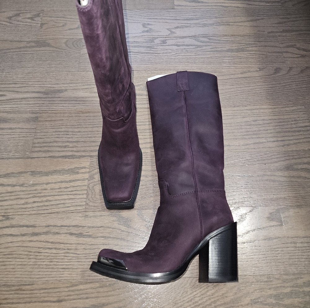 Women's Purple Leather Boots size 10